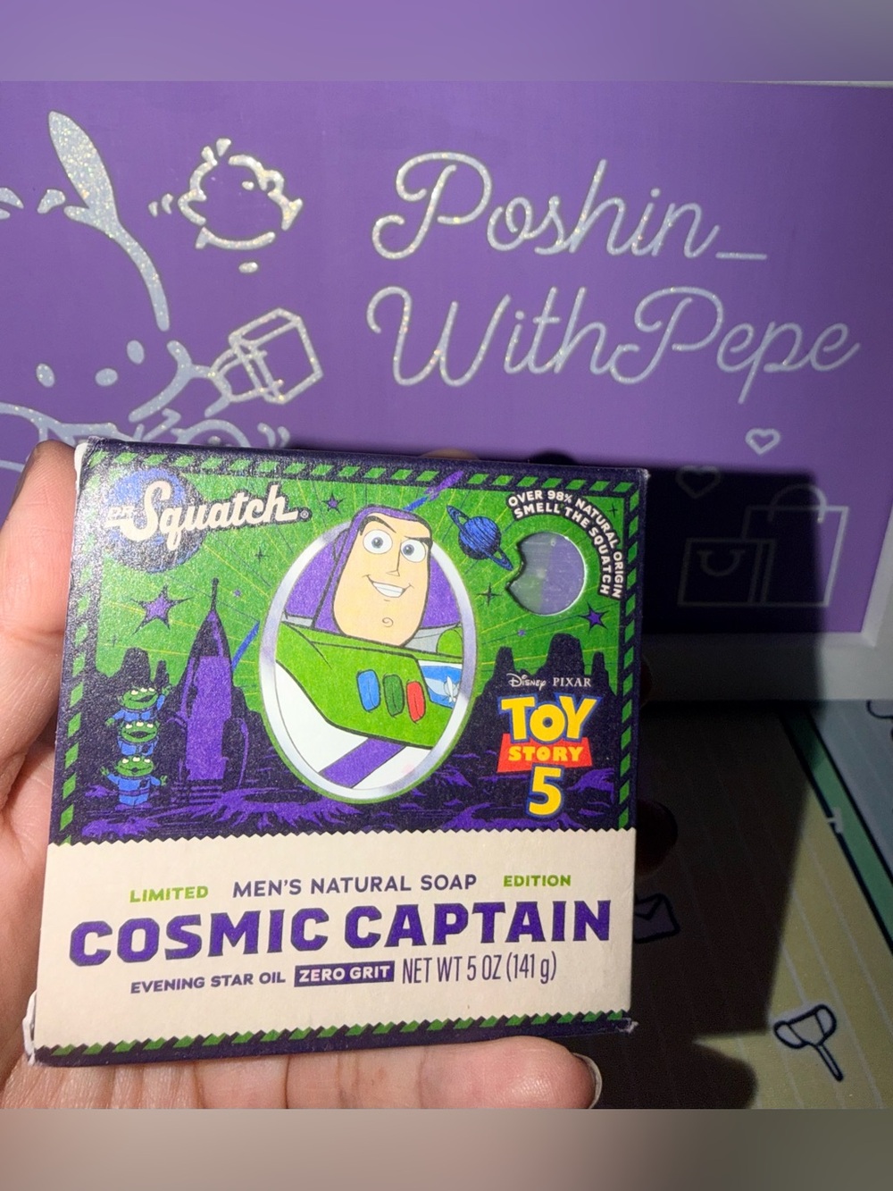 🫧NIB Dr. Squatch Toy Story 5 Cosmic Captain Men's Natural Soap - Purple & Green